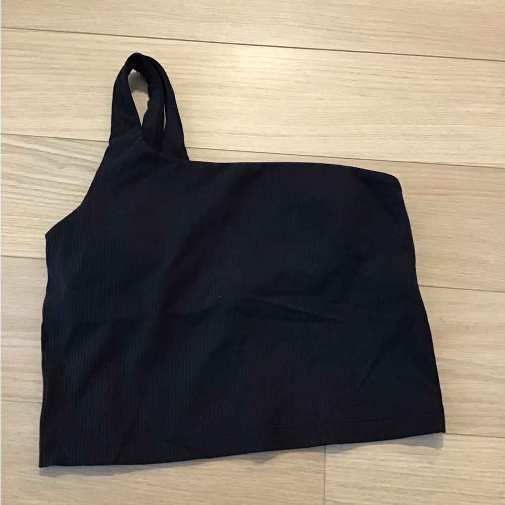 Lululemon Black One-Shoulder crop Top Size 6